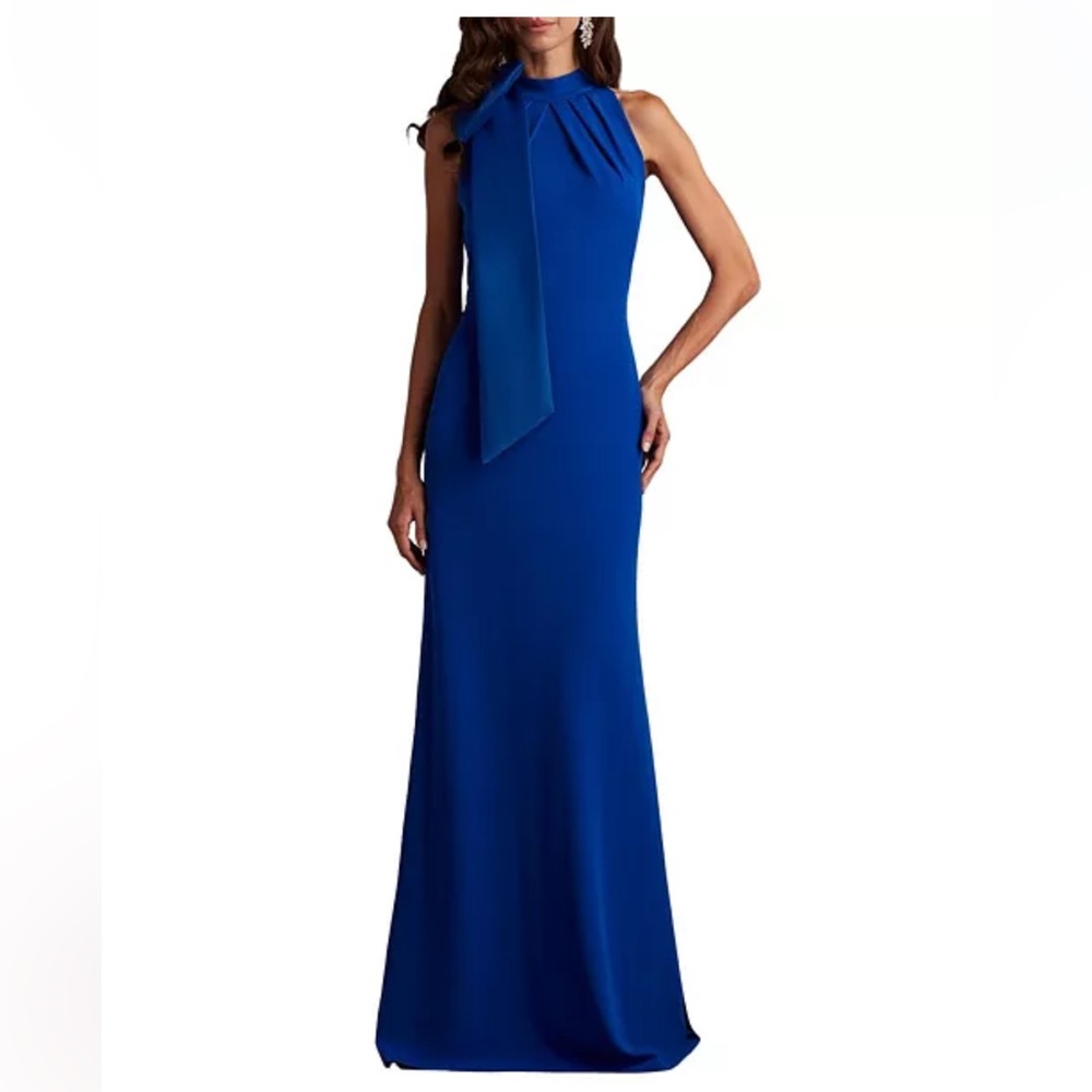 Tadashi Shoji Sims Taffeta Shoulder Bow Gown